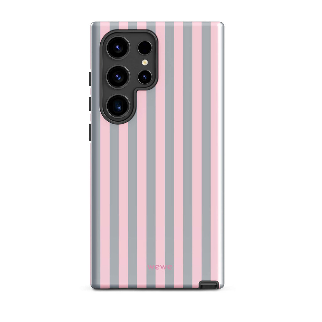 Blush & Gray Stripe iPhone 16 ProCase