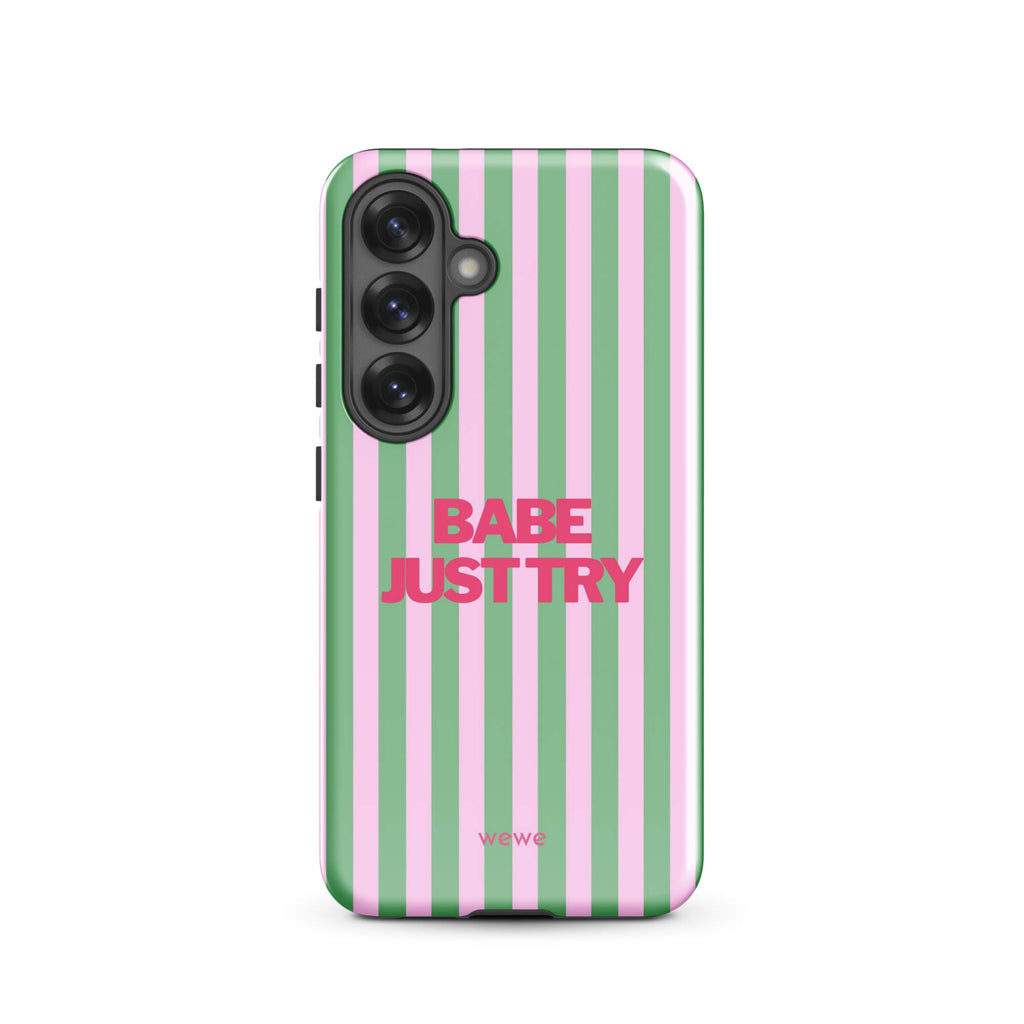 Babe Just Try Striped iPhone 16 Pro Case