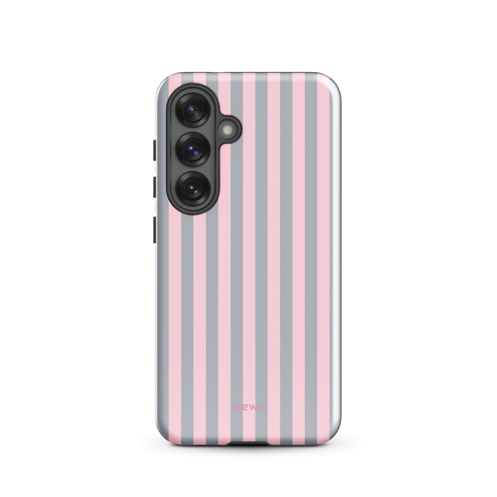 Blush & Gray Stripe iPhone 16 ProCase