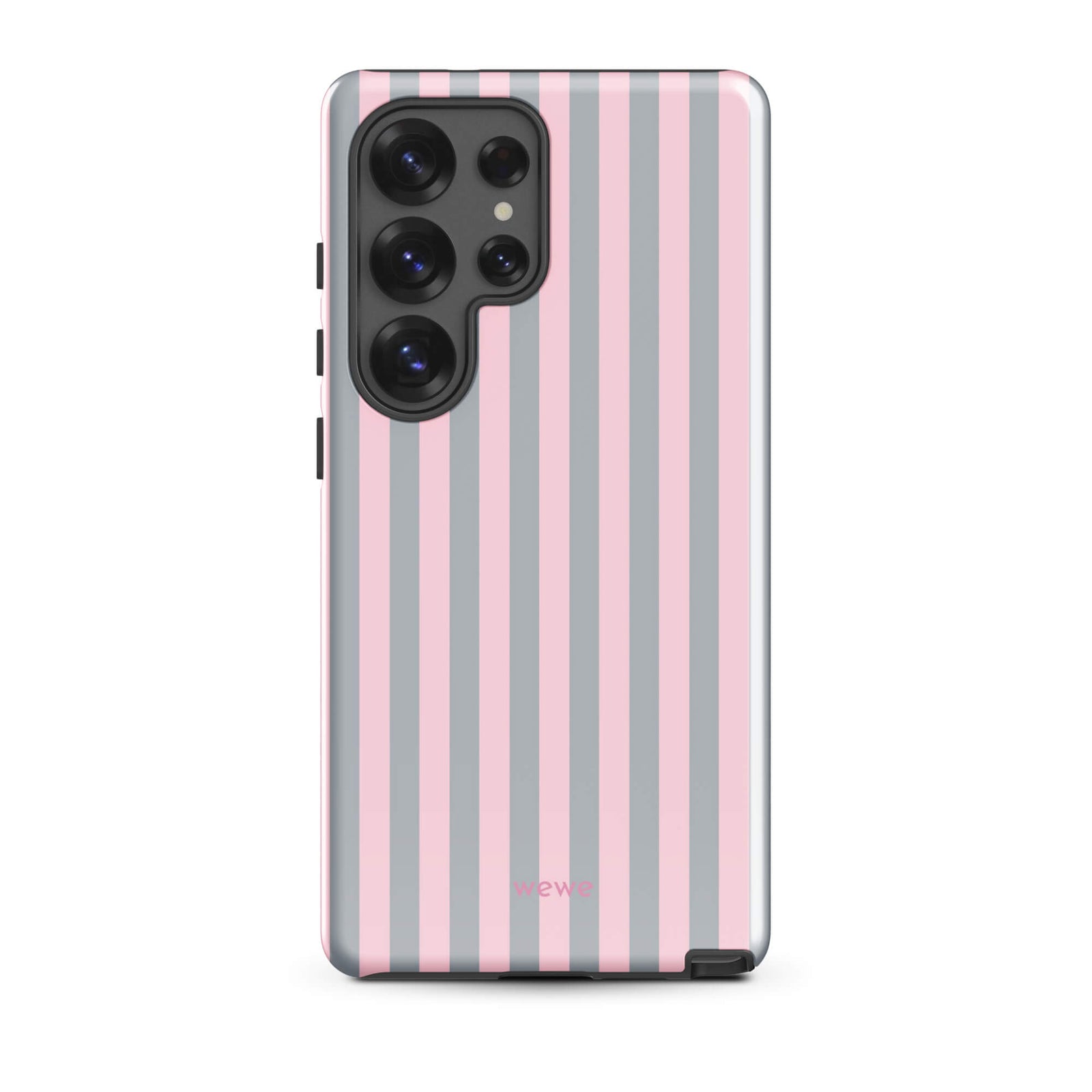 Blush & Gray Stripe iPhone 16 ProCase