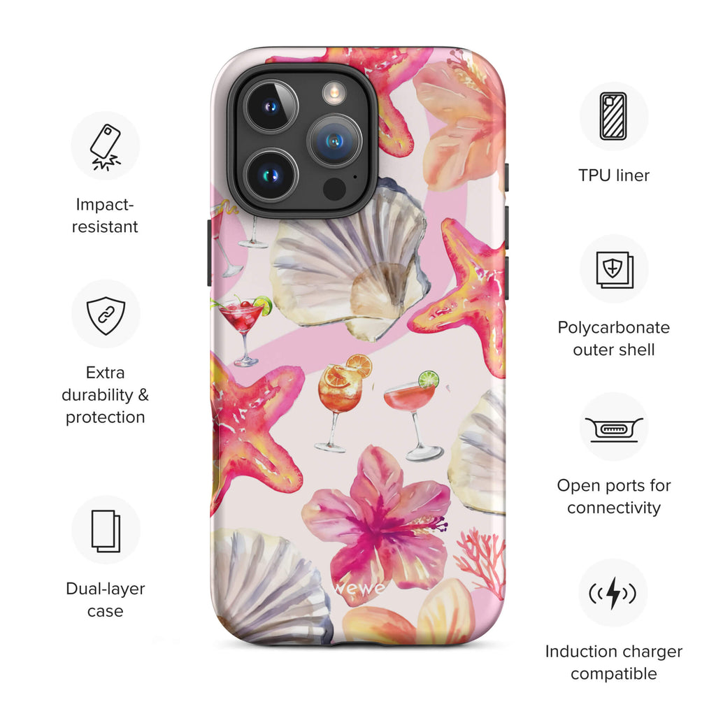 Custom sunshine floral iphone case 16 pro max wireless charging compatible.