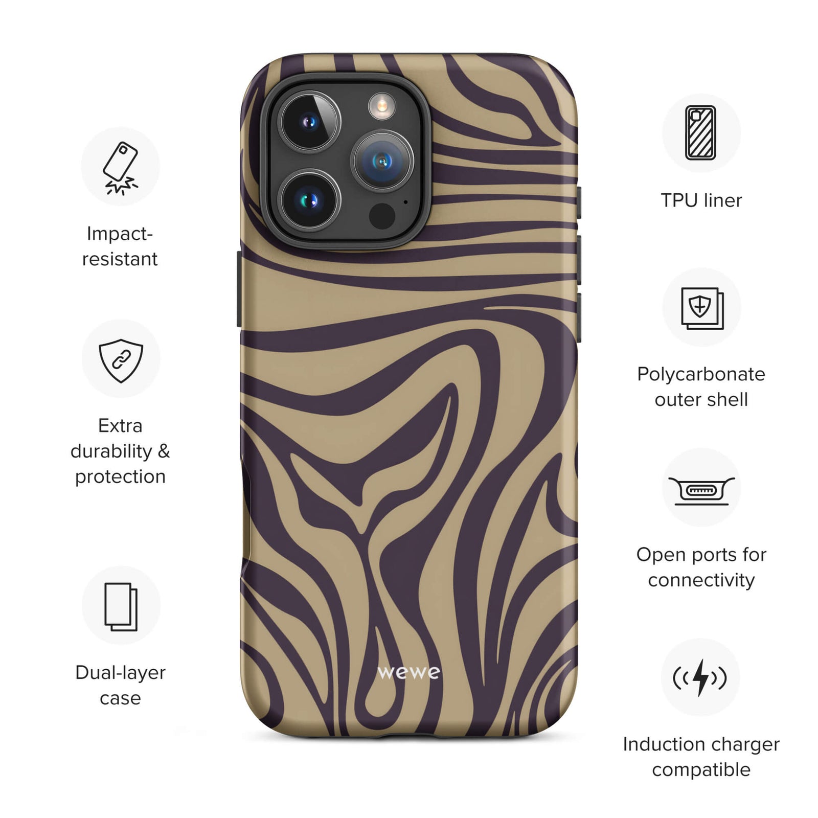 Custom your warm coffee iphone case 16 pro max wireless charging compatible.