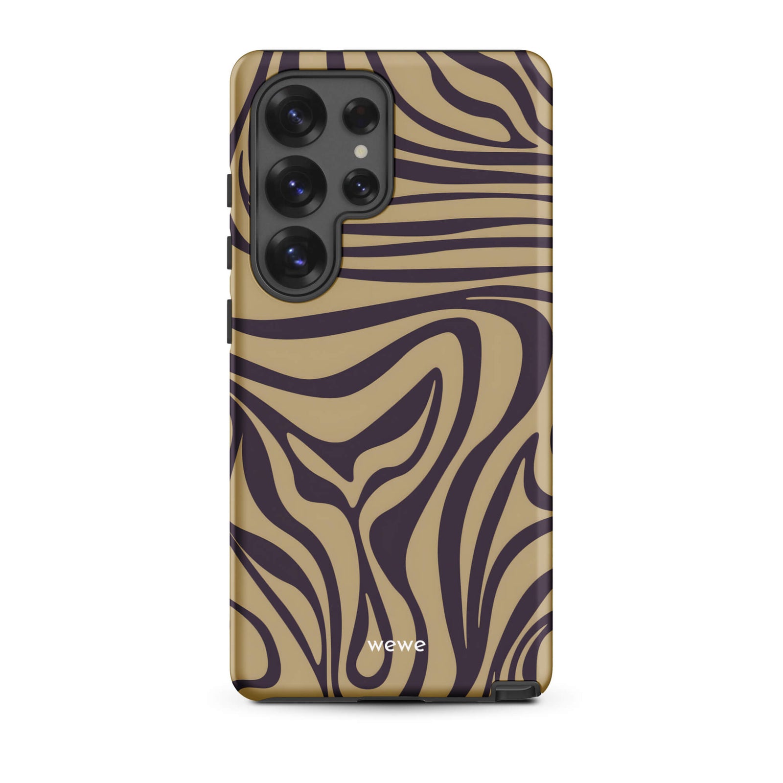 Custom samsung galaxy s25 ultra  Phone case with a brown and dark purple wavy zebra print pattern.