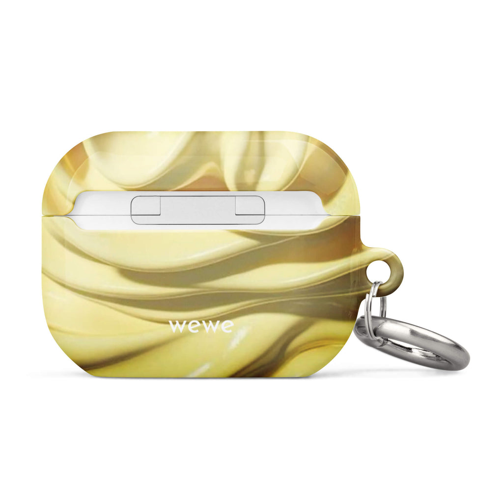 Custom whipped cream airpods case pro gen2 elegant design.