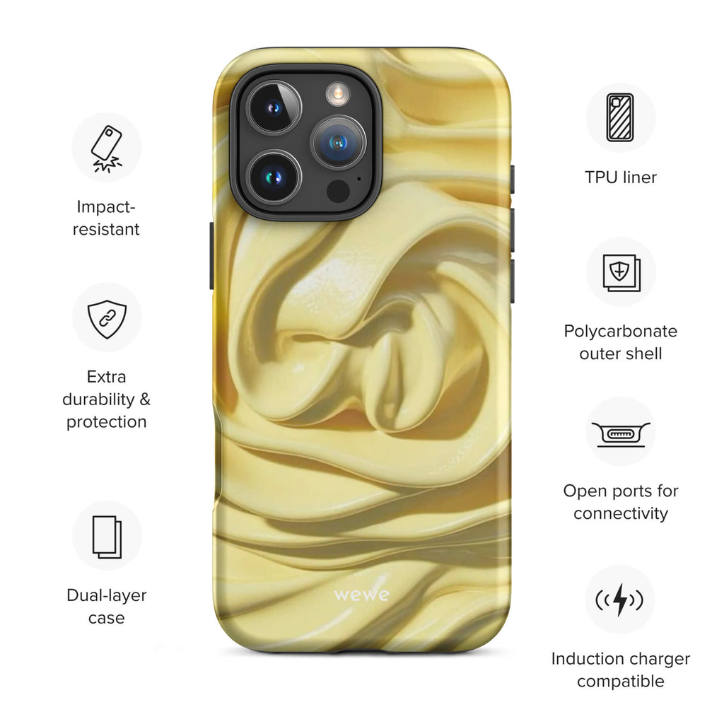 Custom whipped cream iphone case 16 pro max wireless charging compatible.