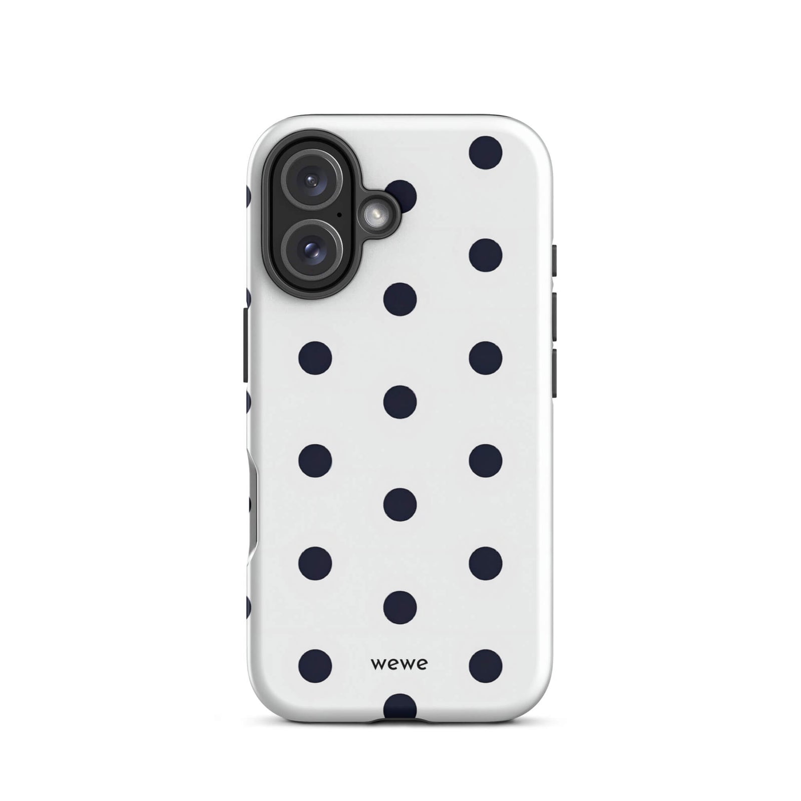 Custom black & white polka dot iphone case 16 modern fashion style.