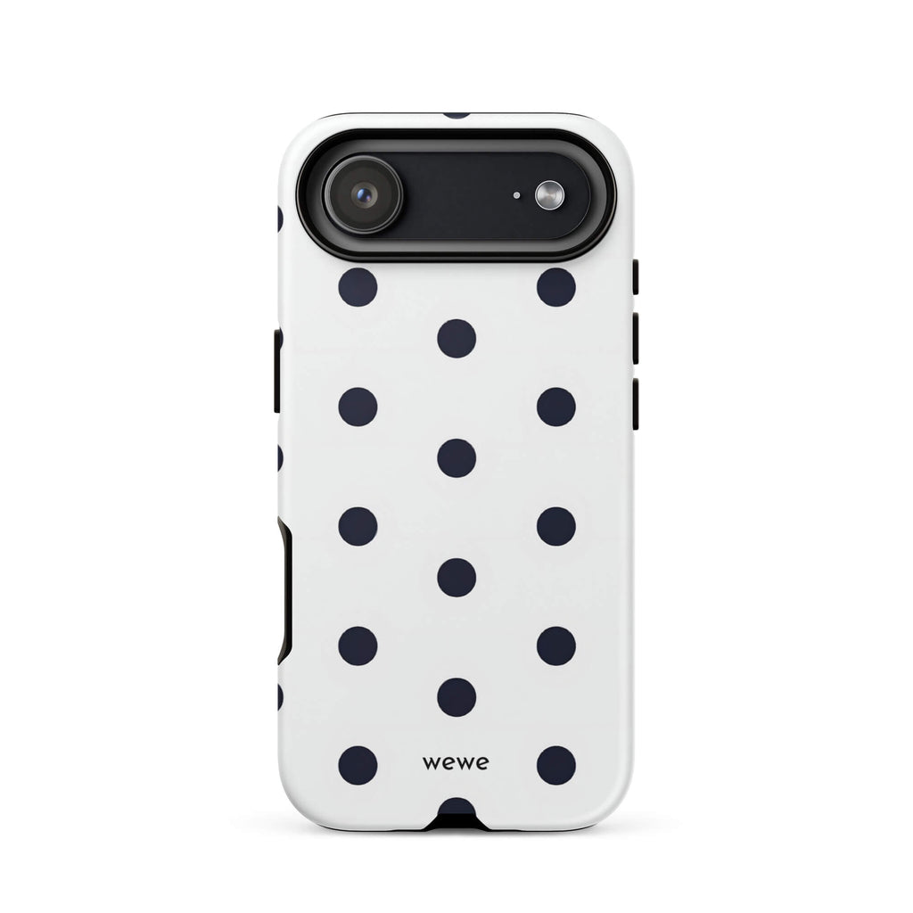 Custom black & white polka dot iphone case 17 air modern fashion style.