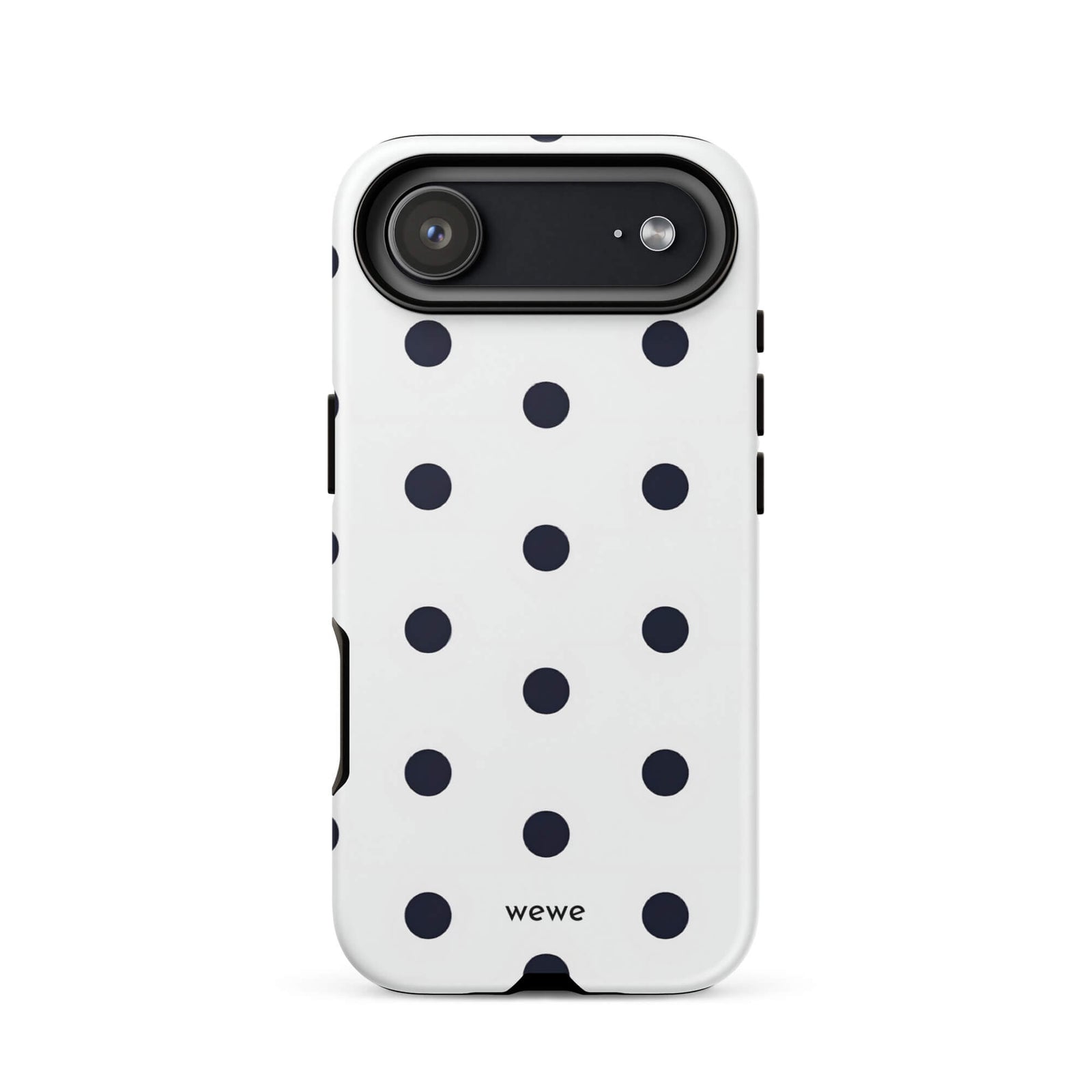 Custom black & white polka dot iphone case 17 air modern fashion style.