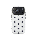 Custom black & white polka dot iphone case 17 pro modern fashion style.