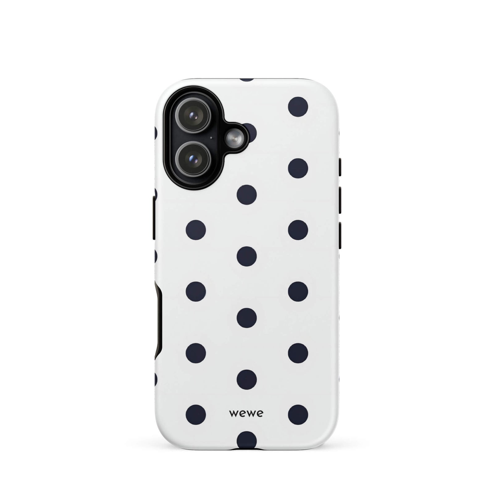 Custom black & white polka dot iphone case 17 modern fashion style.