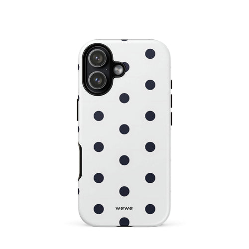 Custom black & white polka dot iphone case 17 modern fashion style.