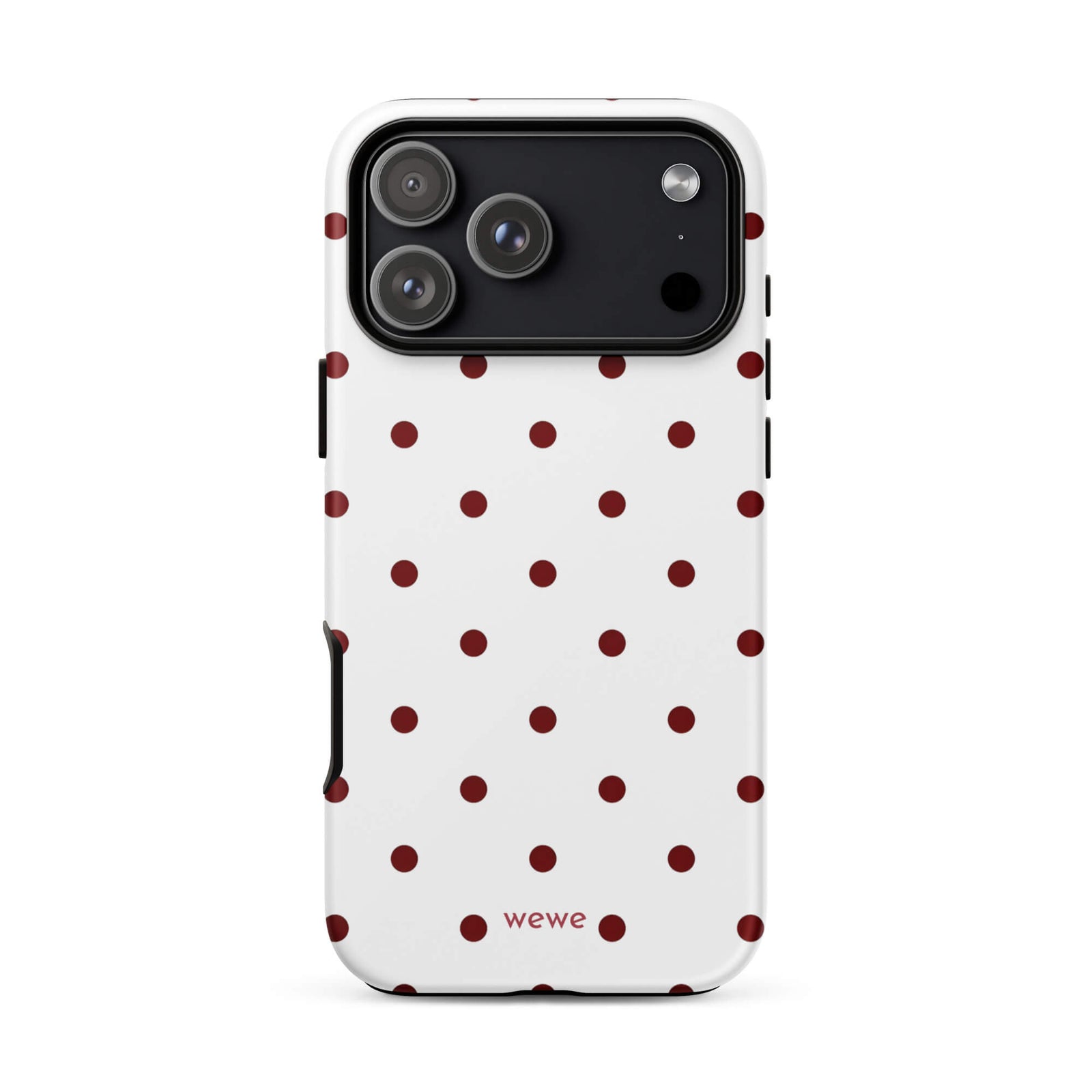 Custom red polka dot iphone case 17 pro max retro aesthetic.