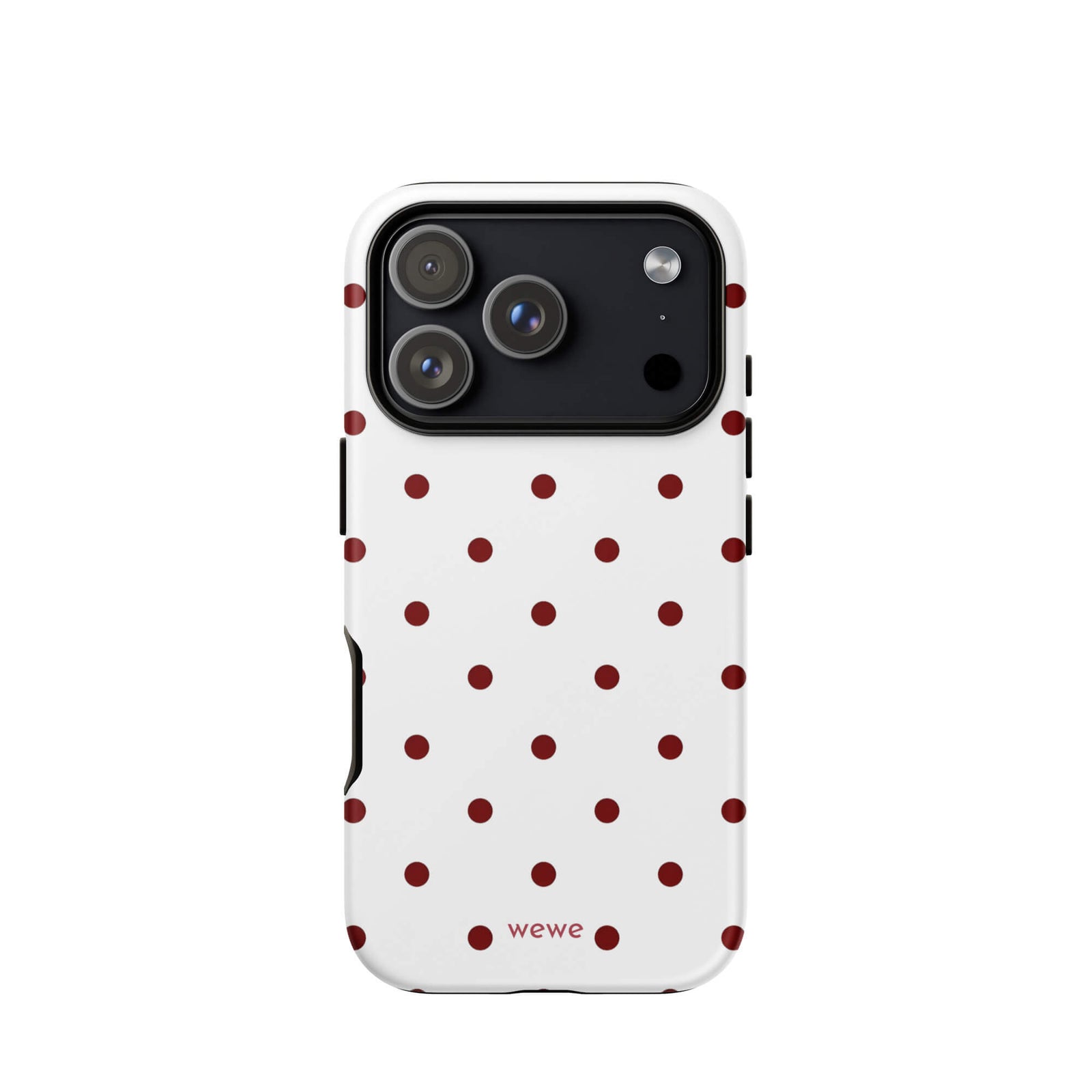 Custom red polka dot iphone case 17 pro retro aesthetic.