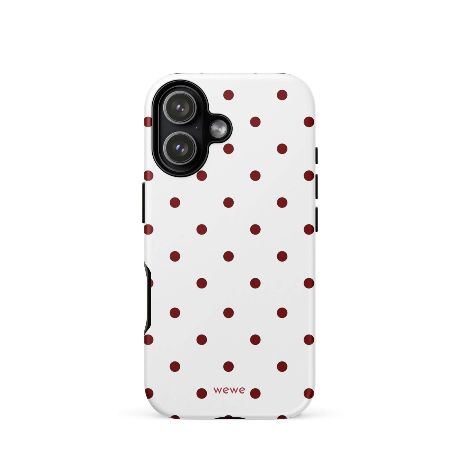Custom red polka dot iphone case 17 retro aesthetic.