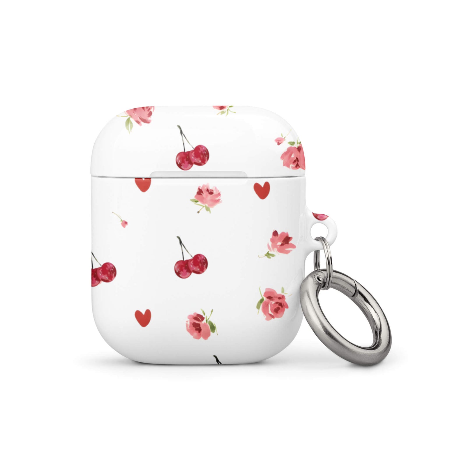 Custom cherry rose AirPods case gen1 aesthetic.