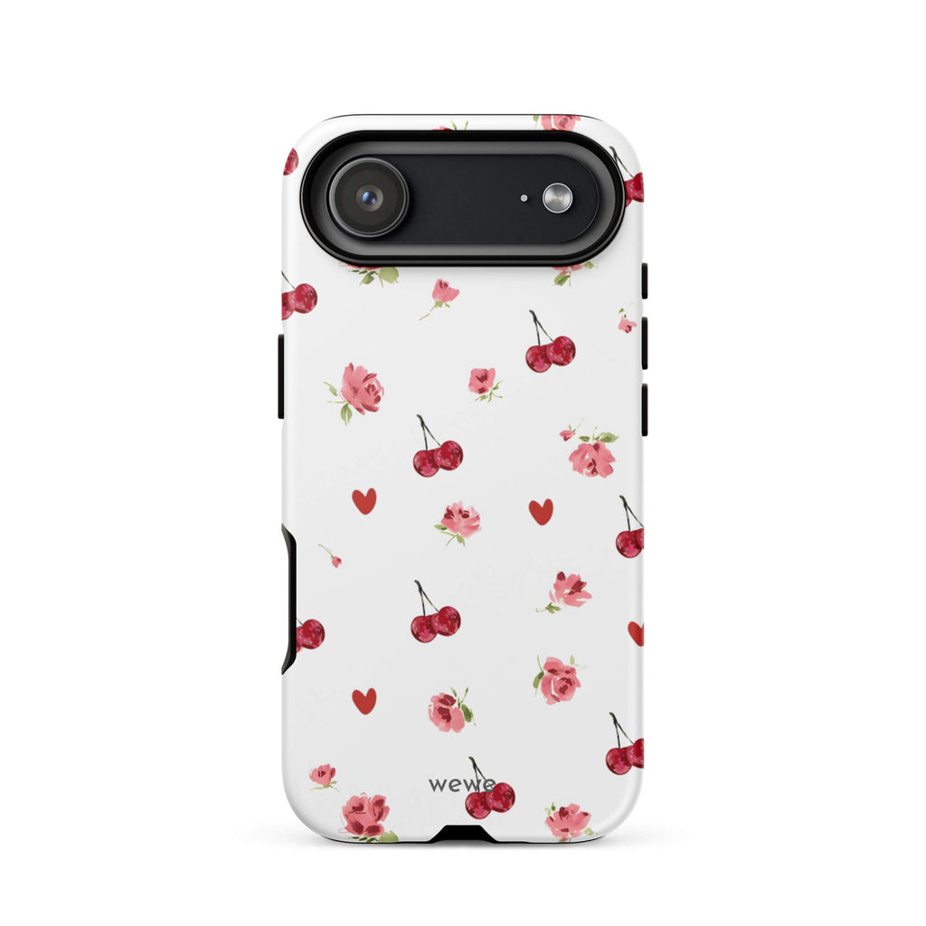Custom cherry rose iphone case 17 air aesthetic.
