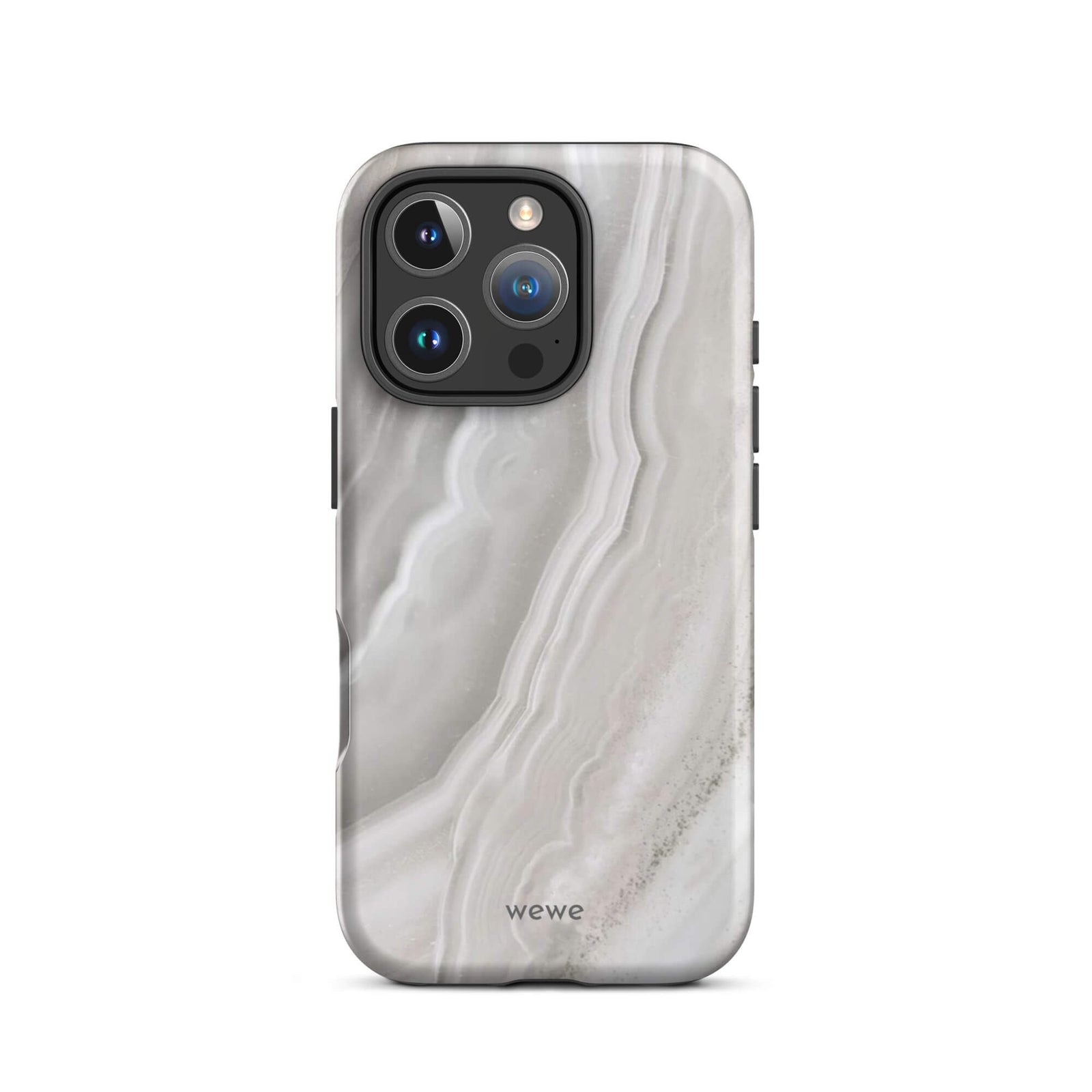 Custom stone white iphone case 16 pro white marble pattern.