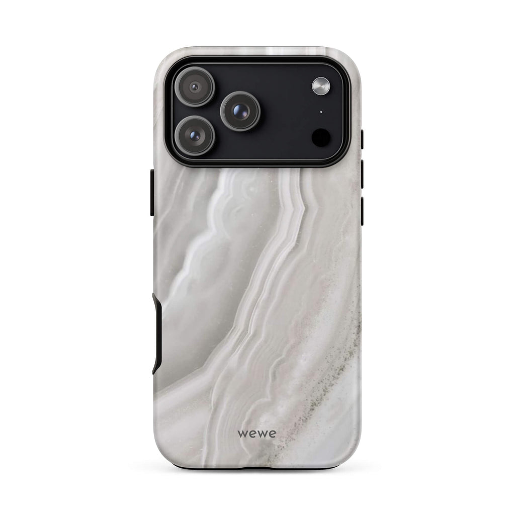 Custom stone white iphone case 17 pro max artistic style.