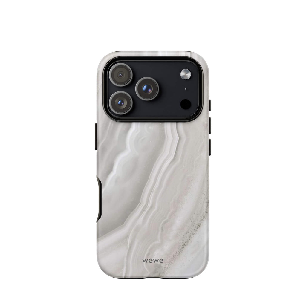 Custom stone white iphone case 17 pro artistic style.